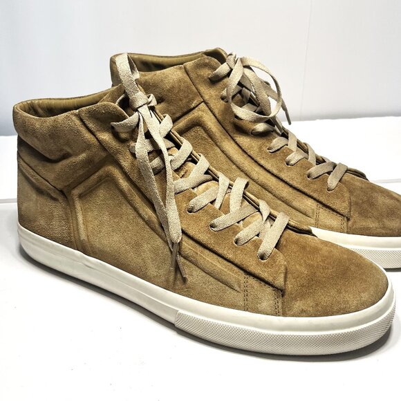 VINCE Men's Mid Top Tan Sneakers Trainers Athletic Shoes US Size 11.5 - Picture 1 of 13